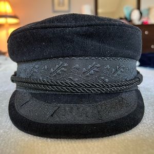 Brixton Bakerboy/Captain/Sailor/ Fiddler Hat Black  *Vintage Inspired* 56 cm